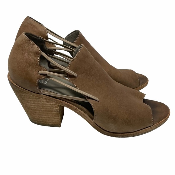 Eileen Fisher Nikki Peep Toe Leather Sandals Sz 9 - Picture 5 of 12